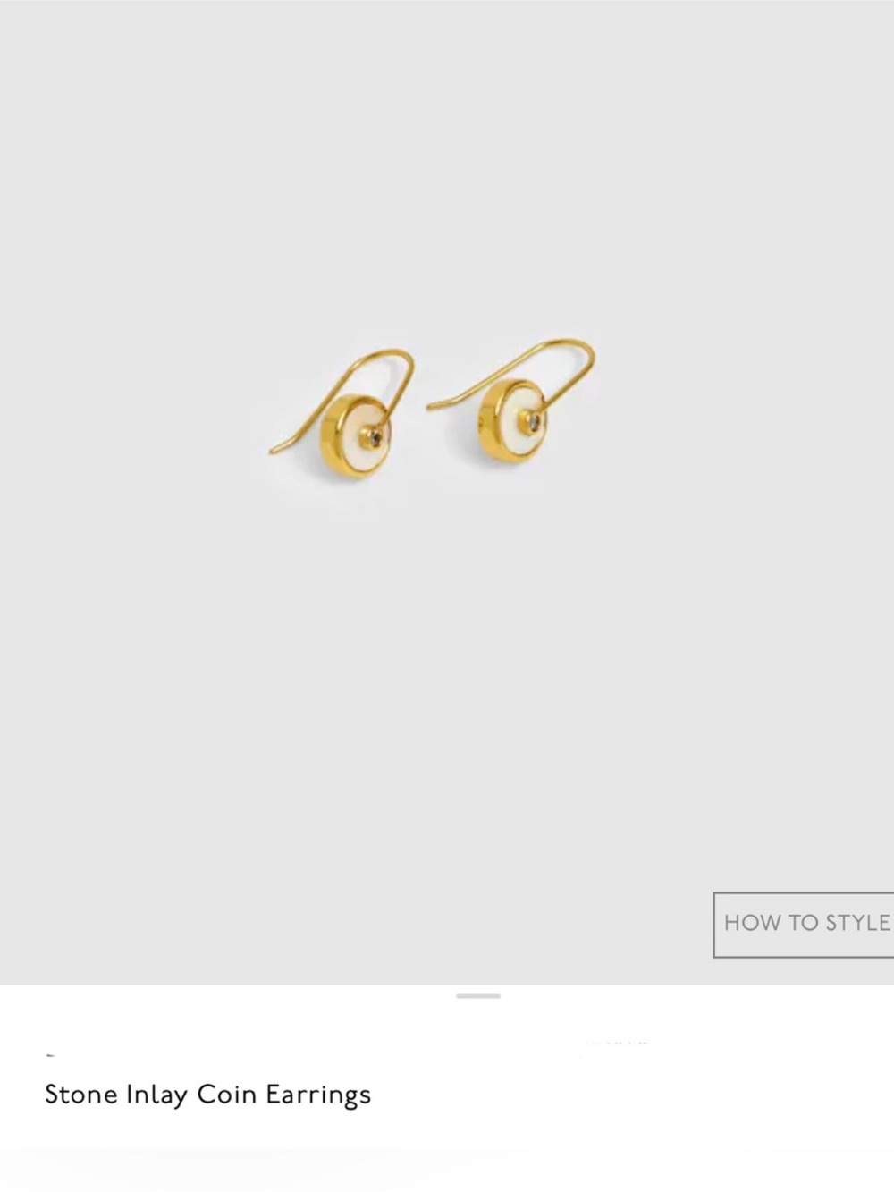 Madewell stone Inlay coin Earring - Picture 5 of 5